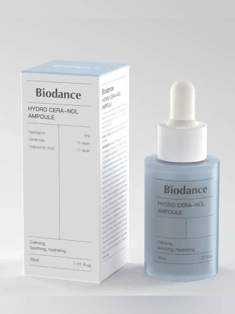 Biodance Hydro Cera-Nol Ampoule Serum 30mL
Panthenol Ceramide Hyaluronic Acid